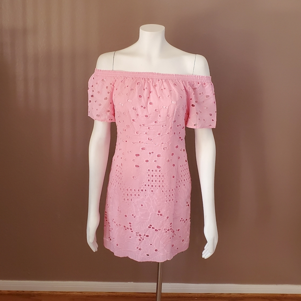 NWT MISS KELLY 1999 pink eyelet dress